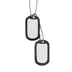 Známky identifikační US "DOG TAG" s tišítky STŘÍBRNÉ