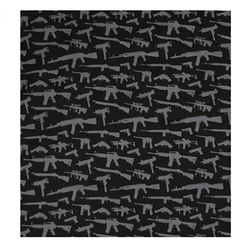 Šátek 55 x 55 cm BANDANA GUN PATTERN ČERNÁ