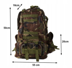 Batoh taktický 48 litů woodland + Dalekohled zdarma