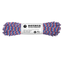 Šňůra PARACORD nylon 550LB 30m 4mm MODRO-ČERVENO-BÍLÁ