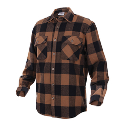 Košile dřevorubecká FLANNEL kostkovaná HNĚDÁ velikost 4XL