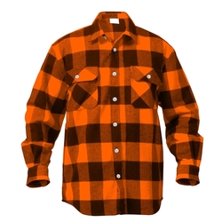 Košile dřevorubecká FLANNEL kostkovaná ORANŽOVÁ velikost 3XL