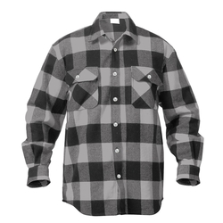 Košile dřevorubecká FLANNEL kostkovaná ŠEDÁ velikost 4XL