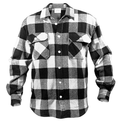 Košile dřevorubecká FLANNEL kostkovaná BÍLÁ velikost 4XL