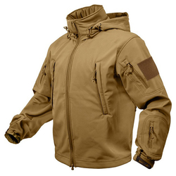 Bunda TACTICAL s kapucí softshell COYOTE velikost 5XL