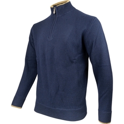 Svetr ASHCOMBE se zipem jehněčí vlna NAVY BLUE velikost 3XL